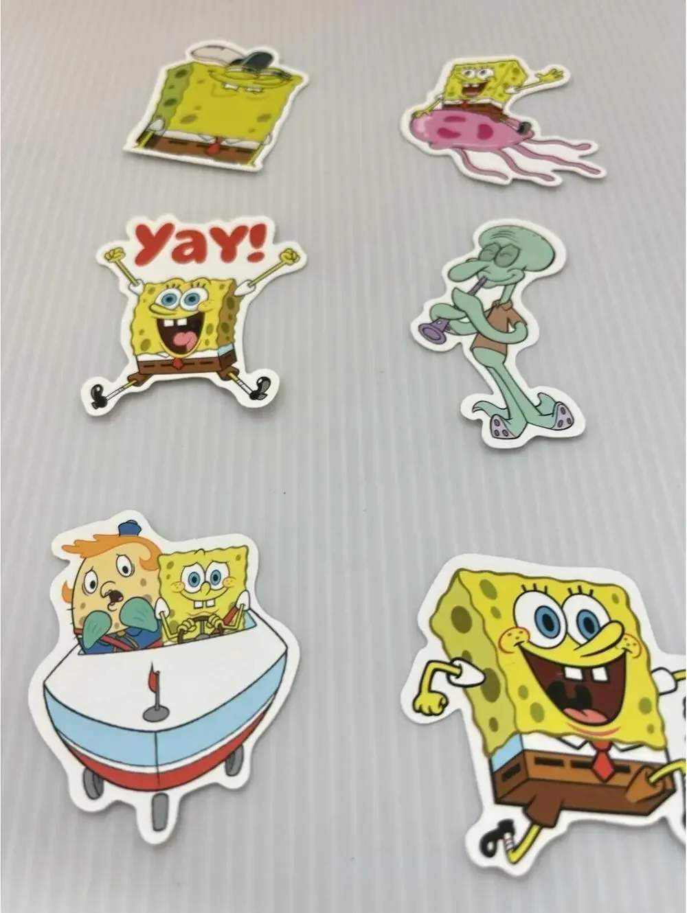 SpongeBob SquarePants 6pc Vinyl Stickers Lot Cartoon Water Bottle Laptop Decals